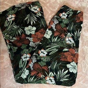 Volcom Green and Orange Floral Pants